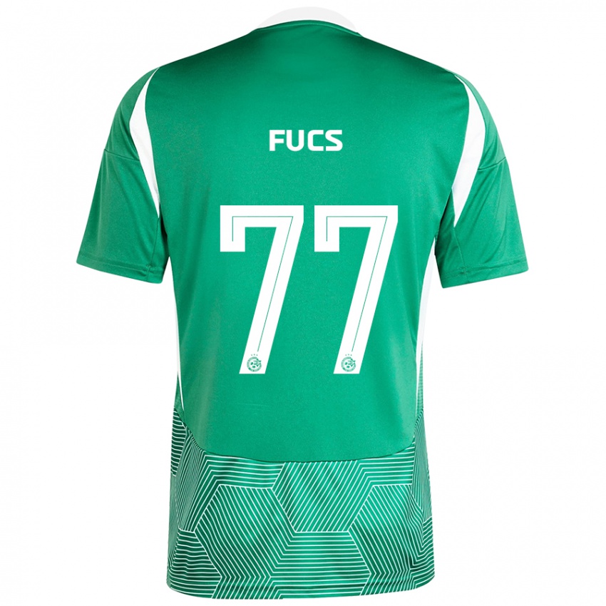 Férfi Roee Fucs #77 Zöld Fehér Hazai Jersey 2024/25 Mez Póló Ing