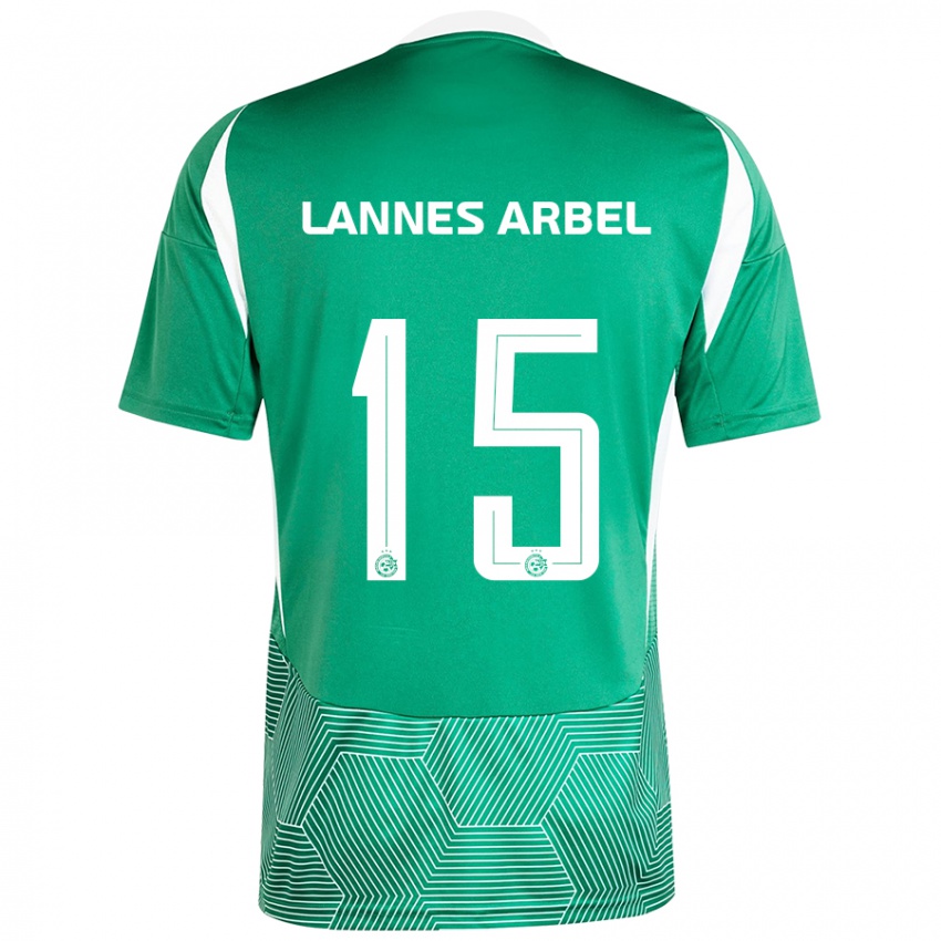 Férfi Tomer Lannes Arbel #15 Zöld Fehér Hazai Jersey 2024/25 Mez Póló Ing