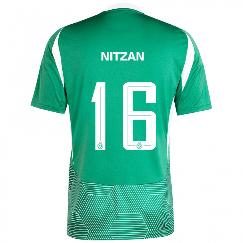 Férfi Itamar Nitzan #16 Zöld Fehér Hazai Jersey 2024/25 Mez Póló Ing