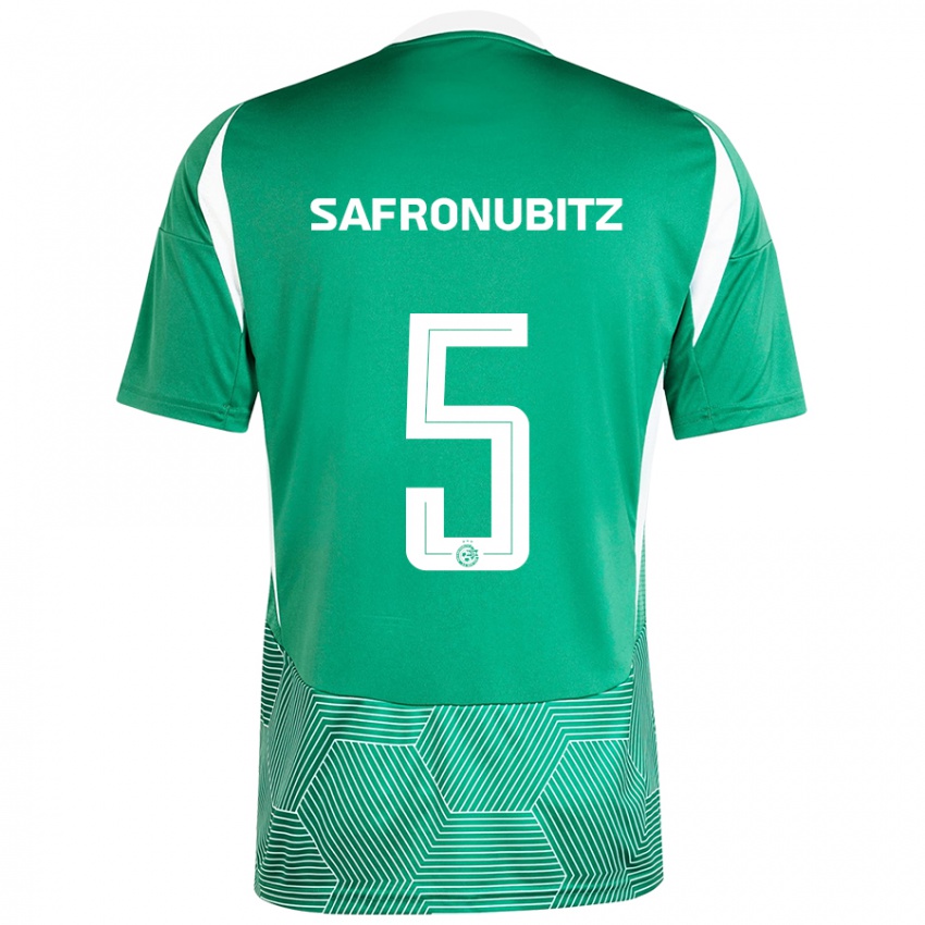 Férfi Dan Safronubitz #5 Zöld Fehér Hazai Jersey 2024/25 Mez Póló Ing