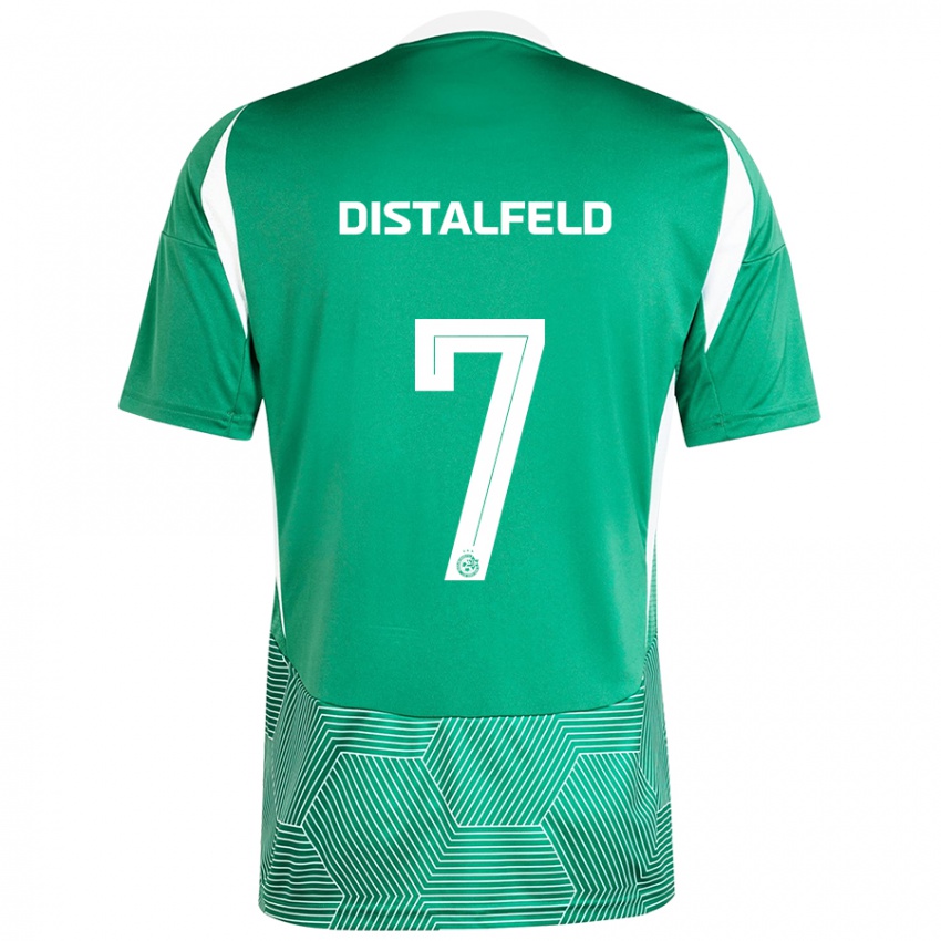 Férfi Yanai Distalfeld #7 Zöld Fehér Hazai Jersey 2024/25 Mez Póló Ing