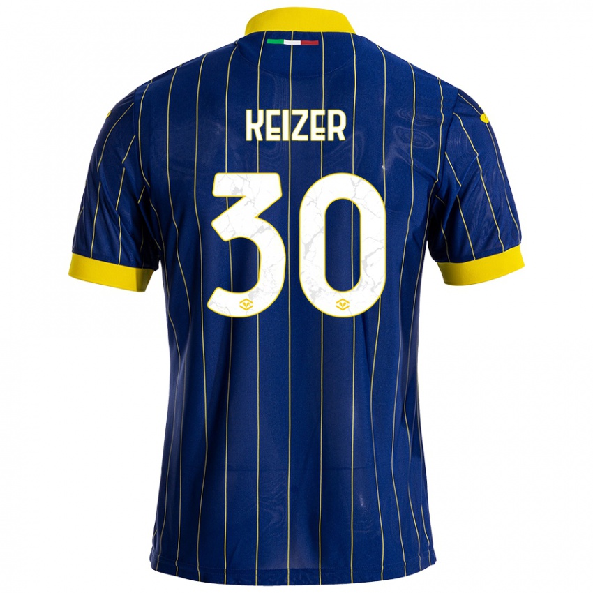 Férfi Fanny Keizer #30 Kék Sárga Hazai Jersey 2024/25 Mez Póló Ing