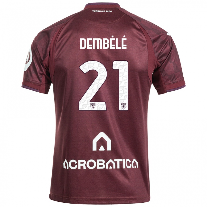 Férfi Ali Dembélé #21 Barna Fehér Hazai Jersey 2024/25 Mez Póló Ing