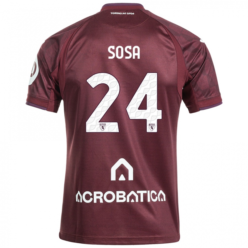 Férfi Borna Sosa #24 Barna Fehér Hazai Jersey 2024/25 Mez Póló Ing