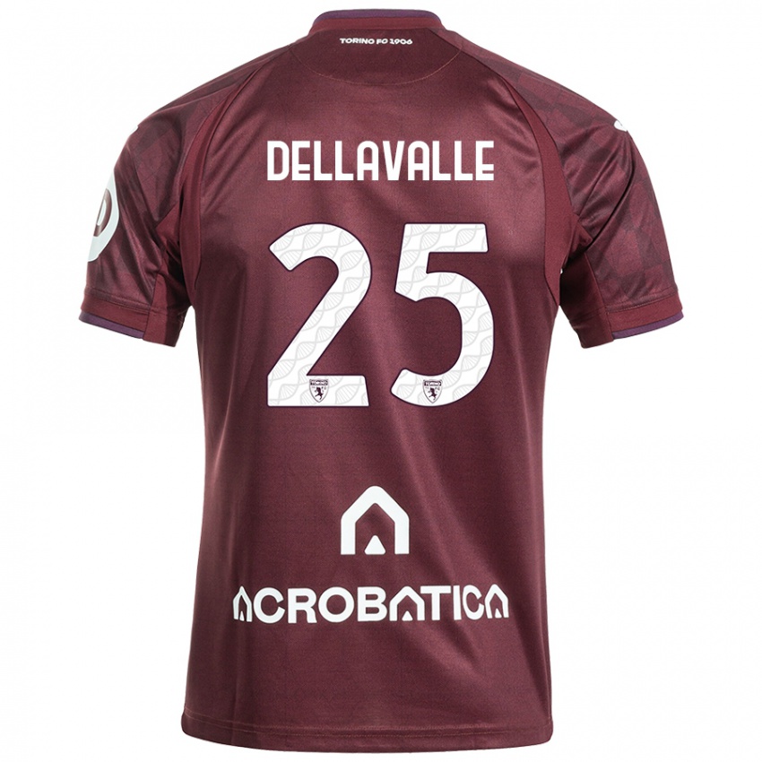 Férfi Alessandro Dellavalle #25 Barna Fehér Hazai Jersey 2024/25 Mez Póló Ing