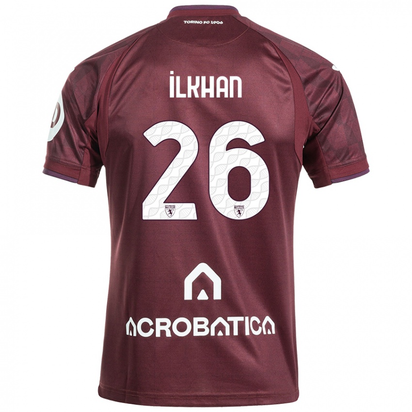 Férfi Emirhan İlkhan #26 Barna Fehér Hazai Jersey 2024/25 Mez Póló Ing