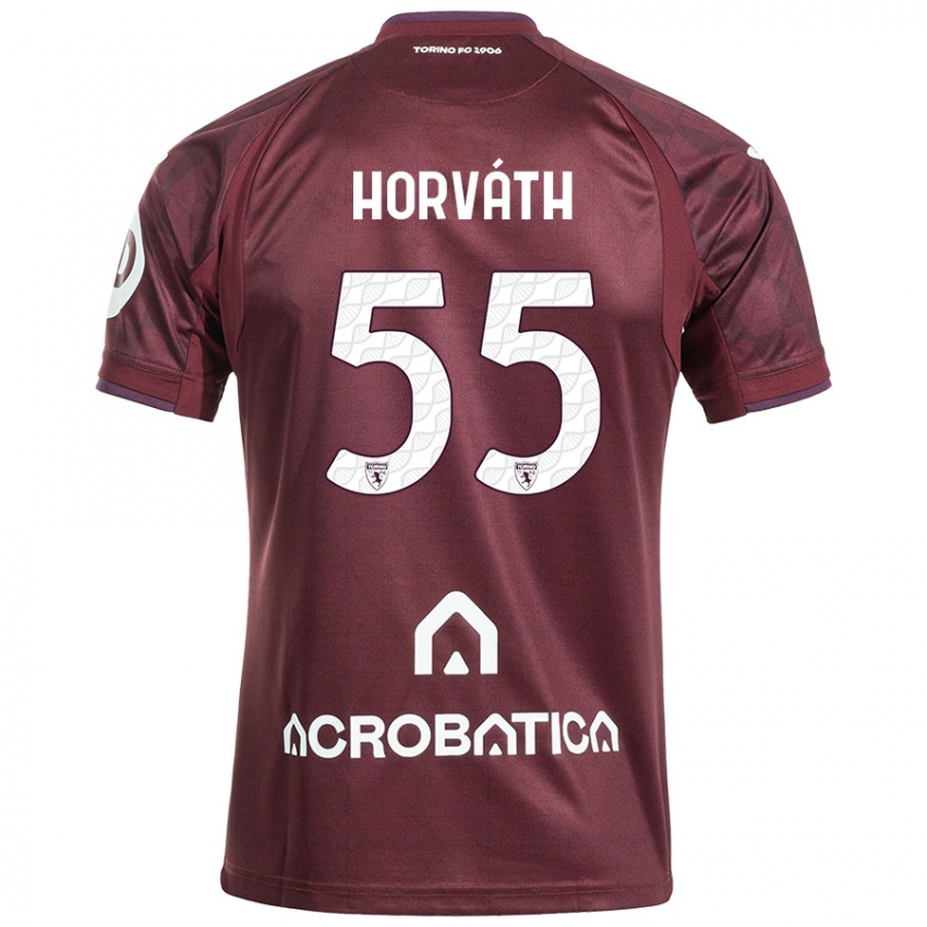 Férfi Krisztofer Horváth #55 Barna Fehér Hazai Jersey 2024/25 Mez Póló Ing