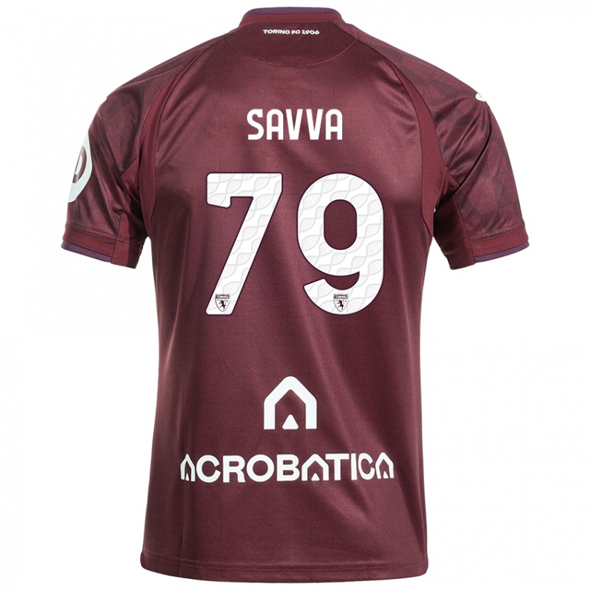 Férfi Zanos Savva #79 Barna Fehér Hazai Jersey 2024/25 Mez Póló Ing