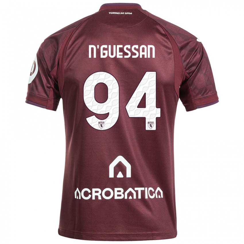 Férfi Ange Caumenan N'guessan #94 Barna Fehér Hazai Jersey 2024/25 Mez Póló Ing