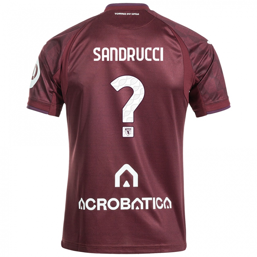 Férfi Romeo Sandrucci #0 Barna Fehér Hazai Jersey 2024/25 Mez Póló Ing