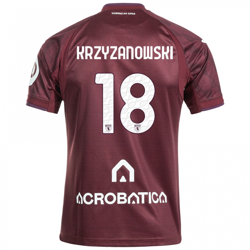 Férfi Jakub Krzyzanowski #18 Barna Fehér Hazai Jersey 2024/25 Mez Póló Ing