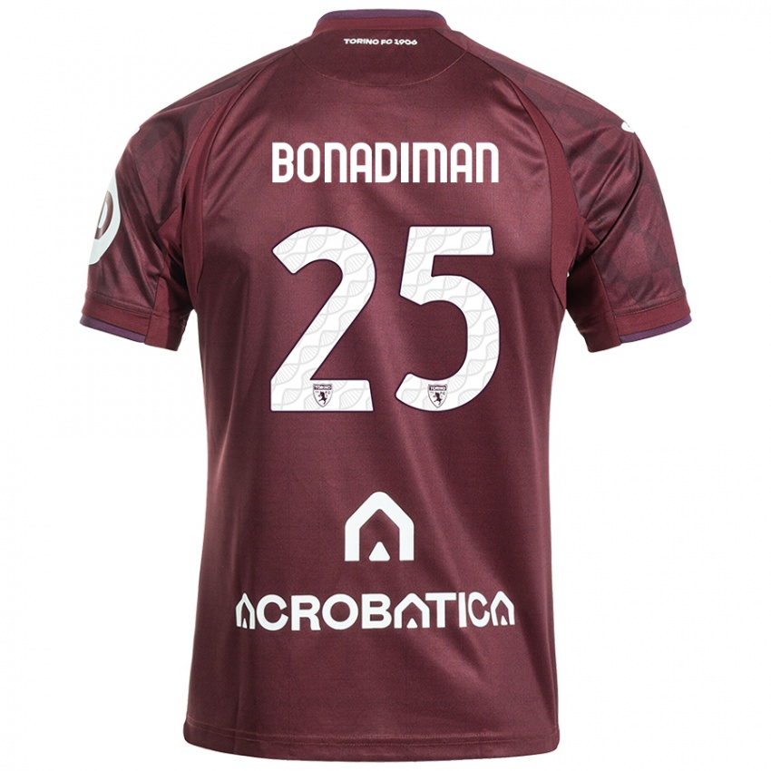 Férfi Matteo Bonadiman #25 Barna Fehér Hazai Jersey 2024/25 Mez Póló Ing