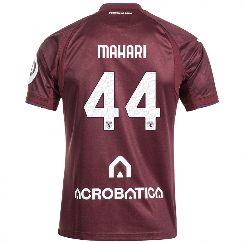 Férfi Efdon Mahari #44 Barna Fehér Hazai Jersey 2024/25 Mez Póló Ing