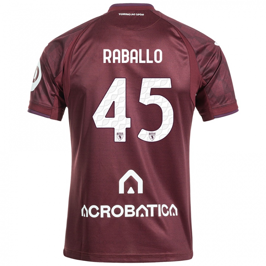 Férfi Alessio Raballo #45 Barna Fehér Hazai Jersey 2024/25 Mez Póló Ing