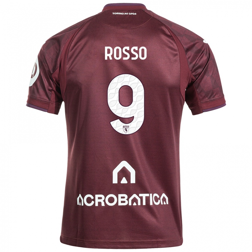 Férfi Eleonora Rosso #9 Barna Fehér Hazai Jersey 2024/25 Mez Póló Ing