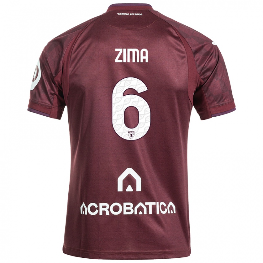 Férfi David Zima #6 Barna Fehér Hazai Jersey 2024/25 Mez Póló Ing