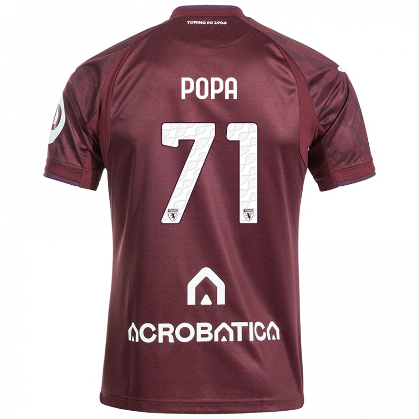 Férfi Mihai Popa #71 Barna Fehér Hazai Jersey 2024/25 Mez Póló Ing