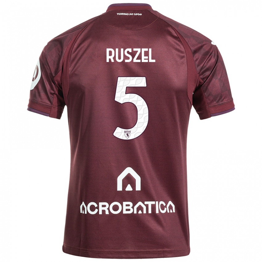 Férfi Marcel Ruszel #5 Barna Fehér Hazai Jersey 2024/25 Mez Póló Ing