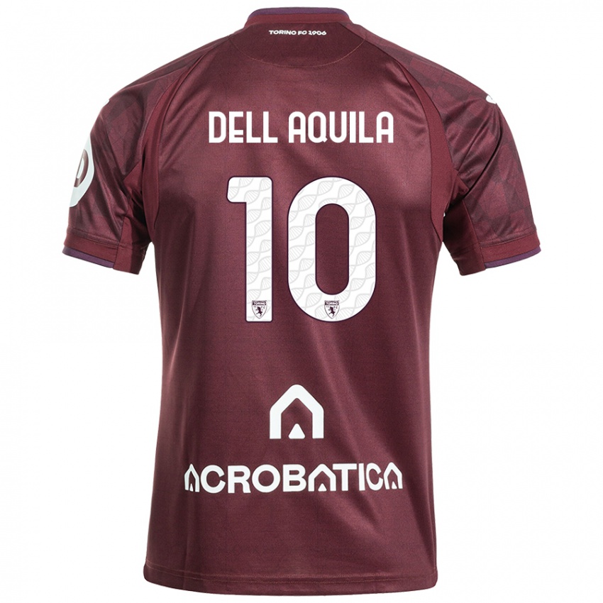 Férfi Francesco Dell'aquila #10 Barna Fehér Hazai Jersey 2024/25 Mez Póló Ing