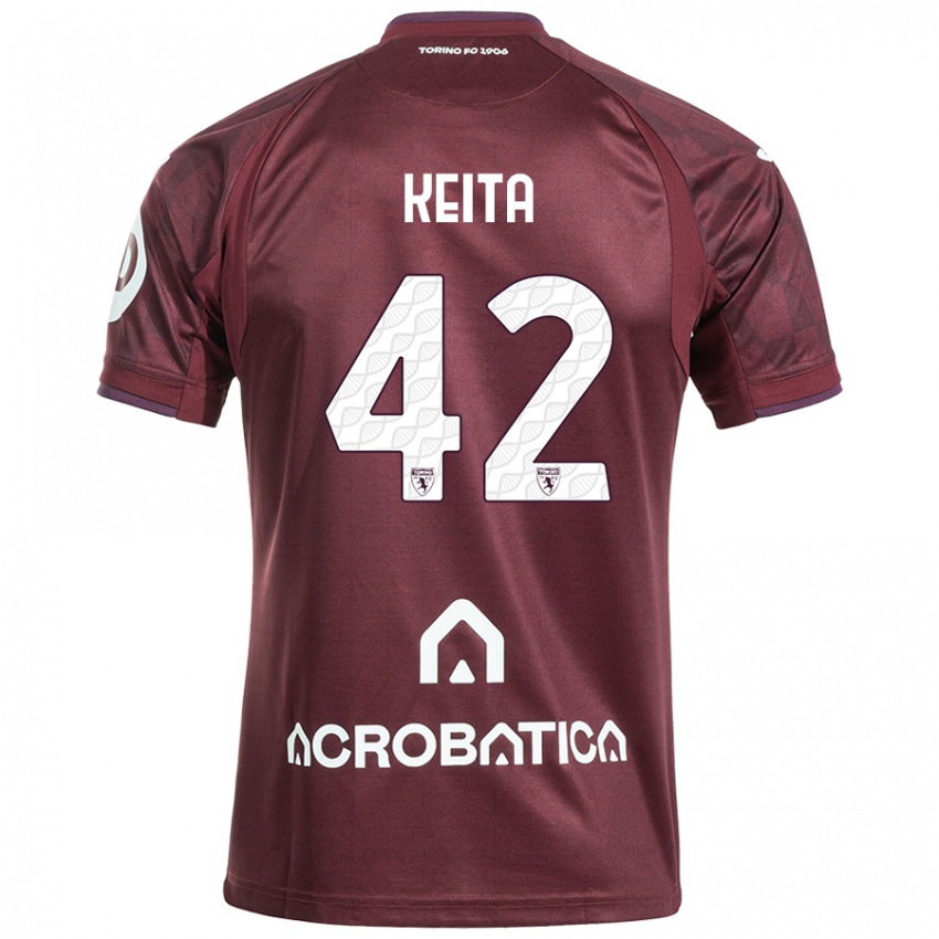 Férfi Karamoko Keita #42 Barna Fehér Hazai Jersey 2024/25 Mez Póló Ing