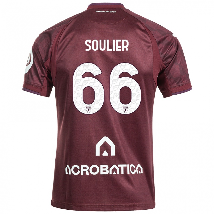 Férfi Evan Soulier #66 Barna Fehér Hazai Jersey 2024/25 Mez Póló Ing