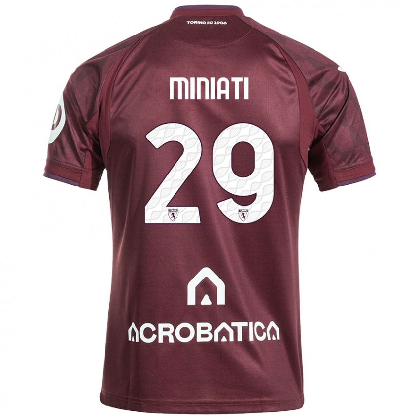 Férfi Elisa Miniati #29 Barna Fehér Hazai Jersey 2024/25 Mez Póló Ing