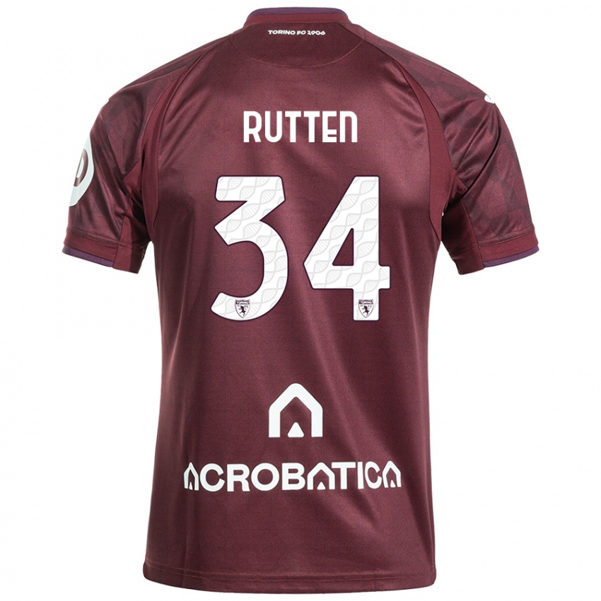 Férfi Jill Rutten #34 Barna Fehér Hazai Jersey 2024/25 Mez Póló Ing