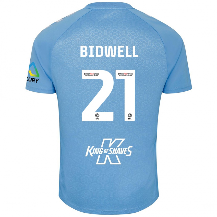 Férfi Jake Bidwell #21 Kék Fehér Hazai Jersey 2024/25 Mez Póló Ing