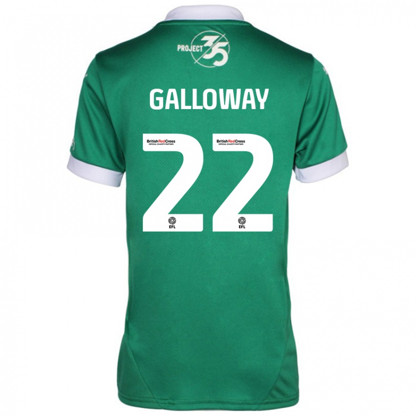 Férfi Brendan Galloway #22 Zöld Fehér Hazai Jersey 2024/25 Mez Póló Ing