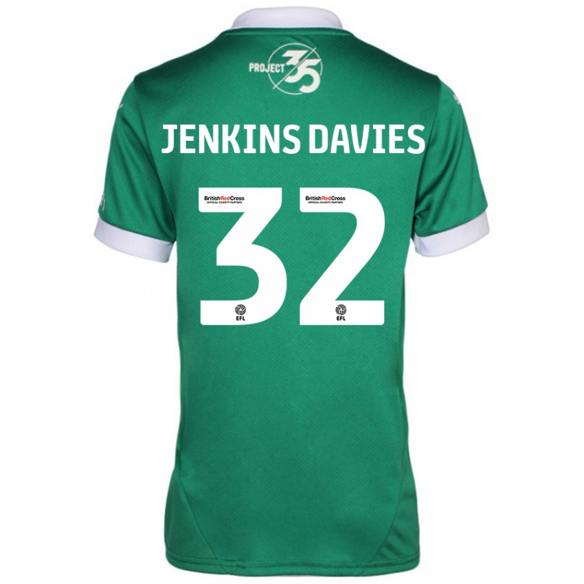 Férfi Will Jenkins-Davies #32 Zöld Fehér Hazai Jersey 2024/25 Mez Póló Ing