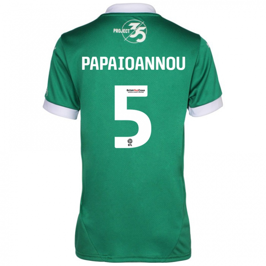 Férfi Panagiota Papaioannou #5 Zöld Fehér Hazai Jersey 2024/25 Mez Póló Ing