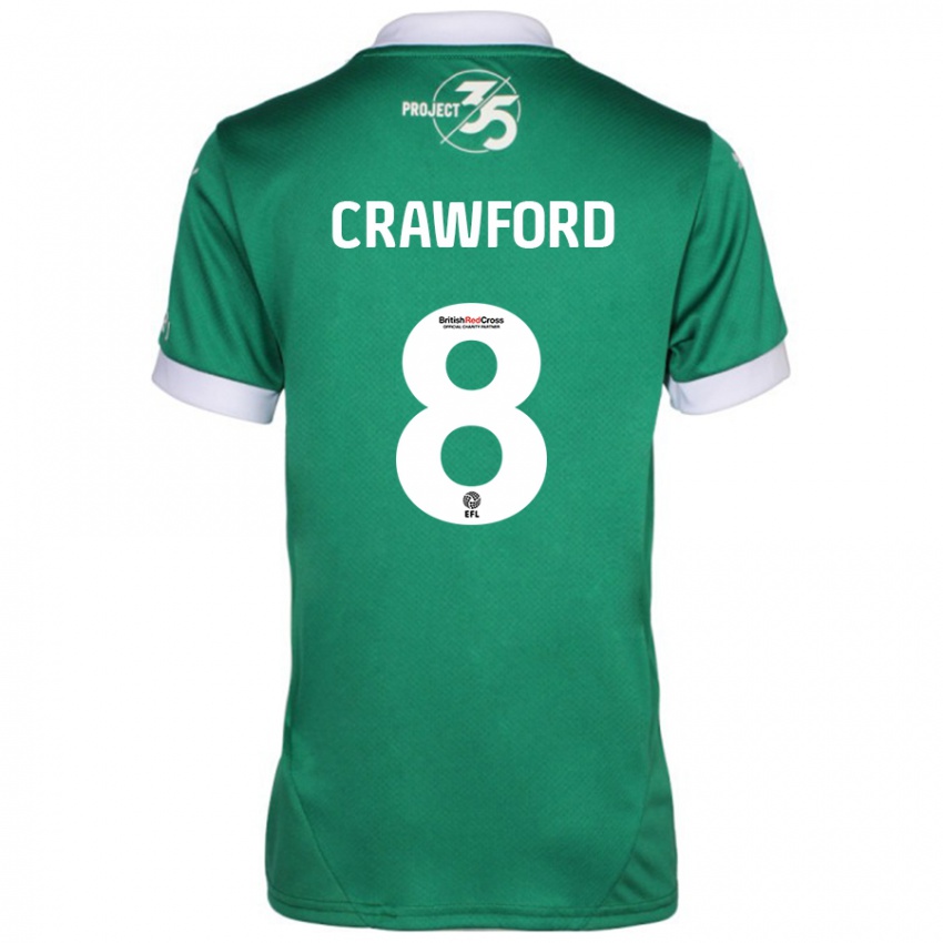 Férfi Imy Crawford #8 Zöld Fehér Hazai Jersey 2024/25 Mez Póló Ing