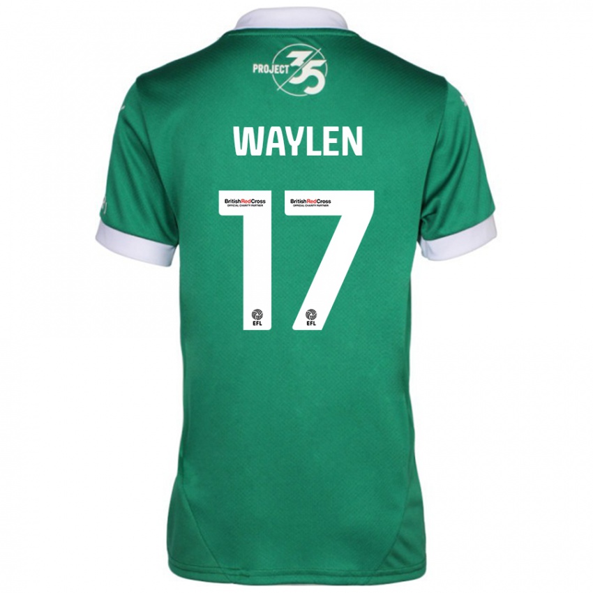 Férfi Libby Waylen #17 Zöld Fehér Hazai Jersey 2024/25 Mez Póló Ing