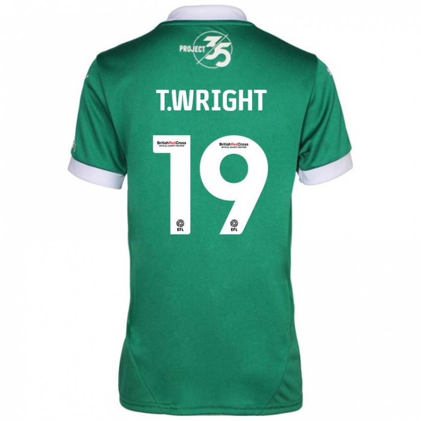 Férfi Tyreik Wright #19 Zöld Fehér Hazai Jersey 2024/25 Mez Póló Ing