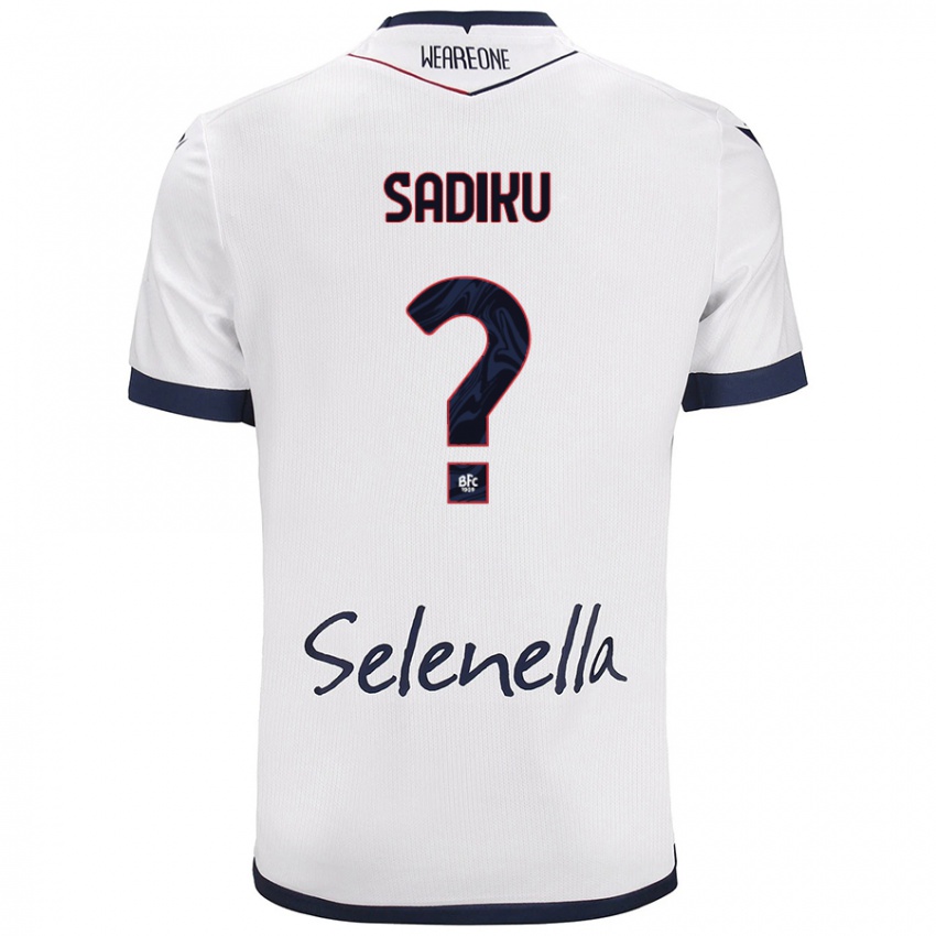 Férfi Bamir Sadiku #0 Fehér Royal Blue Idegenbeli Jersey 2024/25 Mez Póló Ing