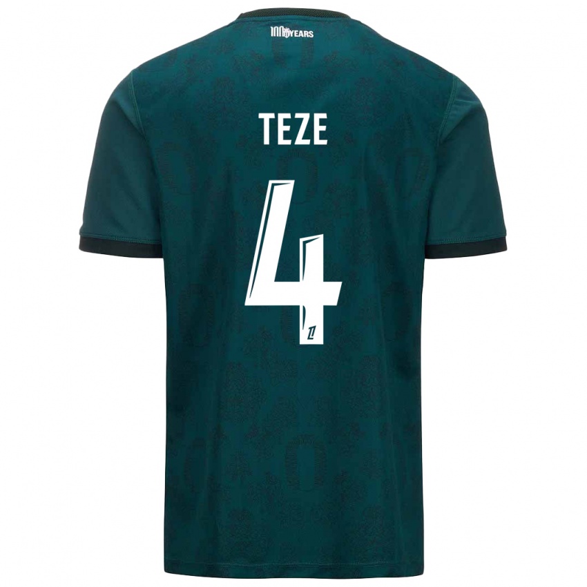 Férfi Teze #4 Sötétzöld Idegenbeli Jersey 2024/25 Mez Póló Ing