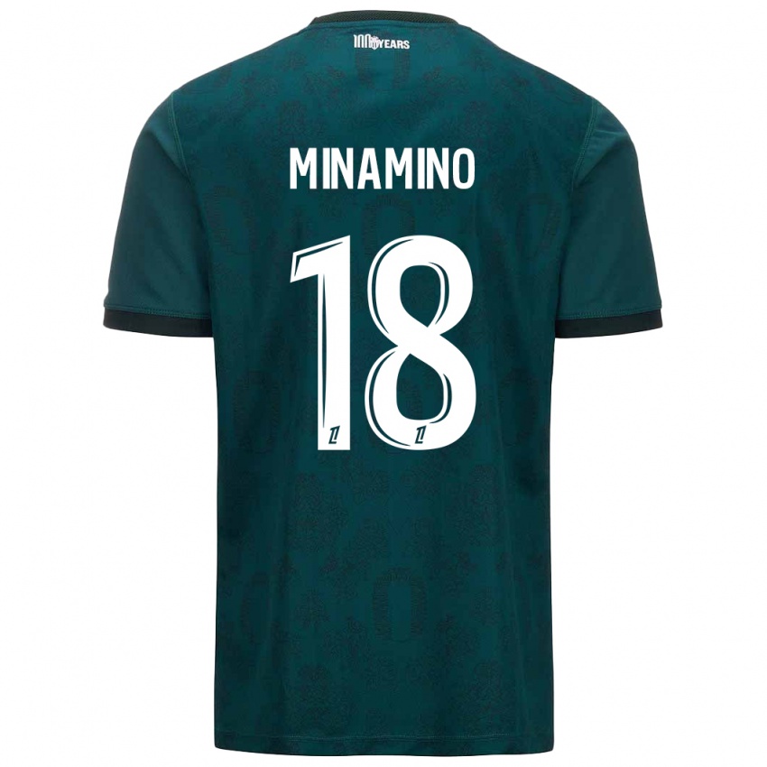 Férfi Takumi Minamino #18 Sötétzöld Idegenbeli Jersey 2024/25 Mez Póló Ing