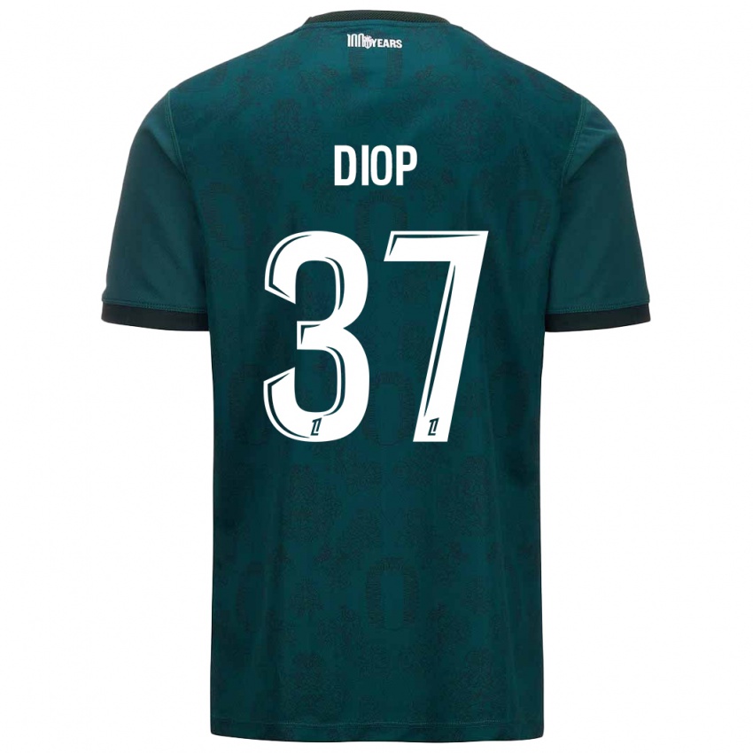 Férfi Edan Diop #37 Sötétzöld Idegenbeli Jersey 2024/25 Mez Póló Ing