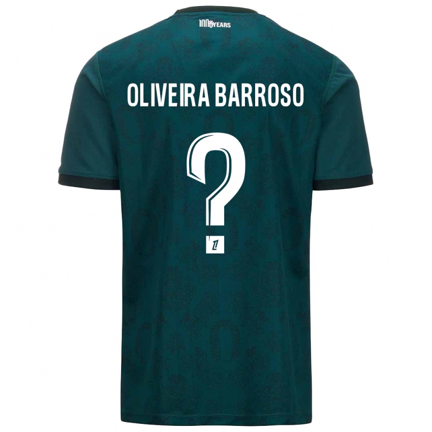 Férfi Mickael Oliveira Barroso #0 Sötétzöld Idegenbeli Jersey 2024/25 Mez Póló Ing