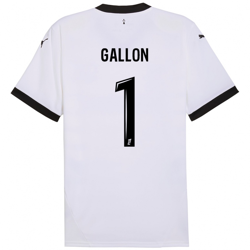 Férfi Gauthier Gallon #1 Fehér Fekete Idegenbeli Jersey 2024/25 Mez Póló Ing