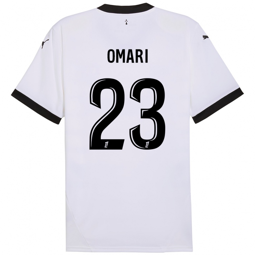 Férfi Warmed Omari #23 Fehér Fekete Idegenbeli Jersey 2024/25 Mez Póló Ing