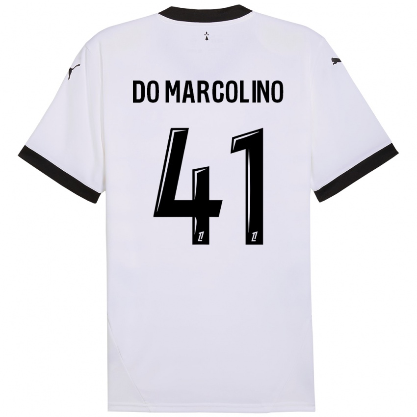 Férfi Alan Do Marcolino #41 Fehér Fekete Idegenbeli Jersey 2024/25 Mez Póló Ing