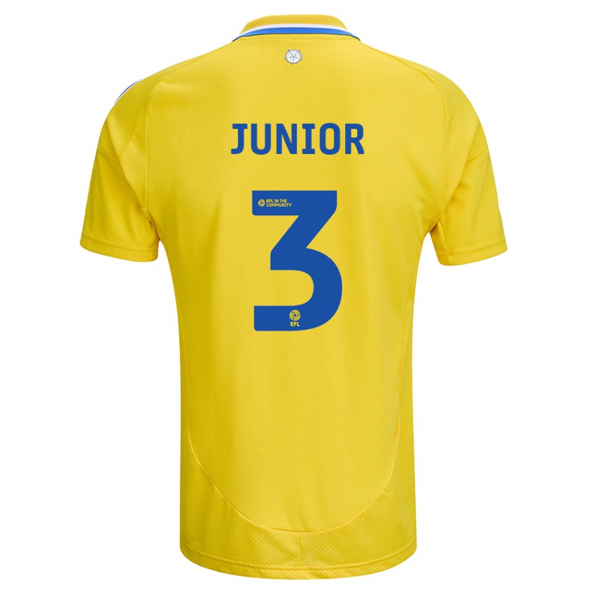 Férfi Junior Firpo #3 Sárga Kék Idegenbeli Jersey 2024/25 Mez Póló Ing