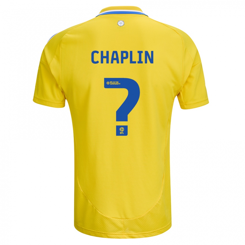 Férfi Rhys Chadwick-Chaplin #0 Sárga Kék Idegenbeli Jersey 2024/25 Mez Póló Ing