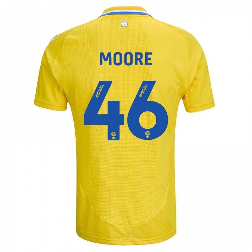 Férfi Kris Moore #46 Sárga Kék Idegenbeli Jersey 2024/25 Mez Póló Ing