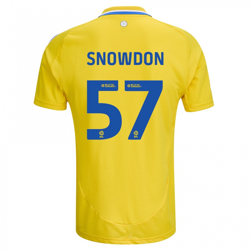 Férfi Joe Snowdon #57 Sárga Kék Idegenbeli Jersey 2024/25 Mez Póló Ing