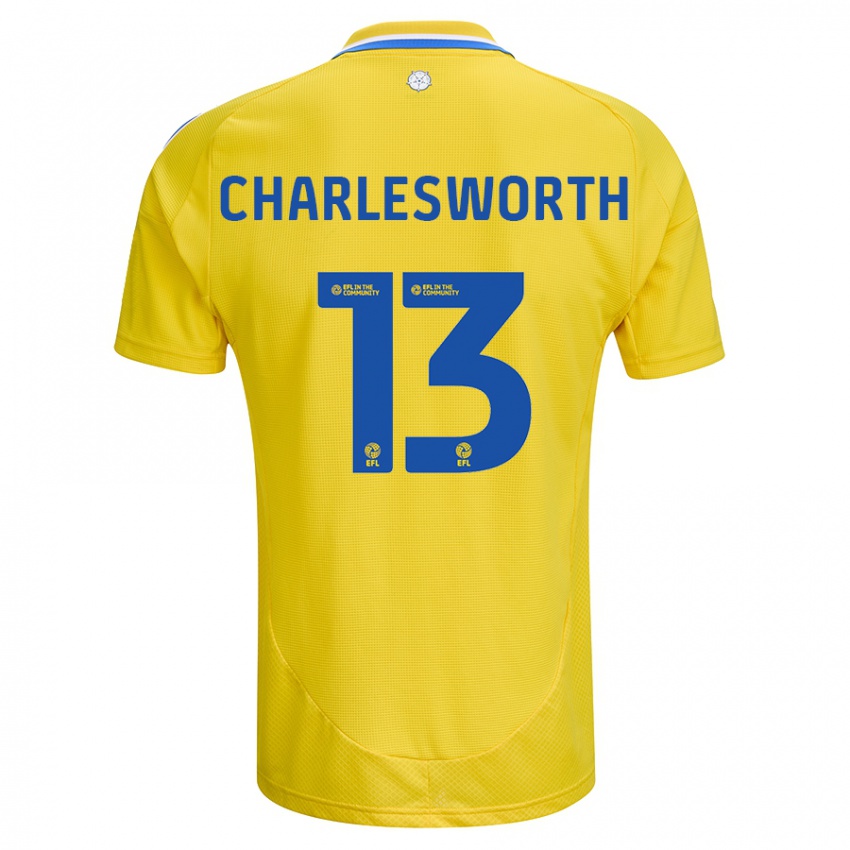 Férfi Millie Robshaw-Charlesworth #13 Sárga Kék Idegenbeli Jersey 2024/25 Mez Póló Ing