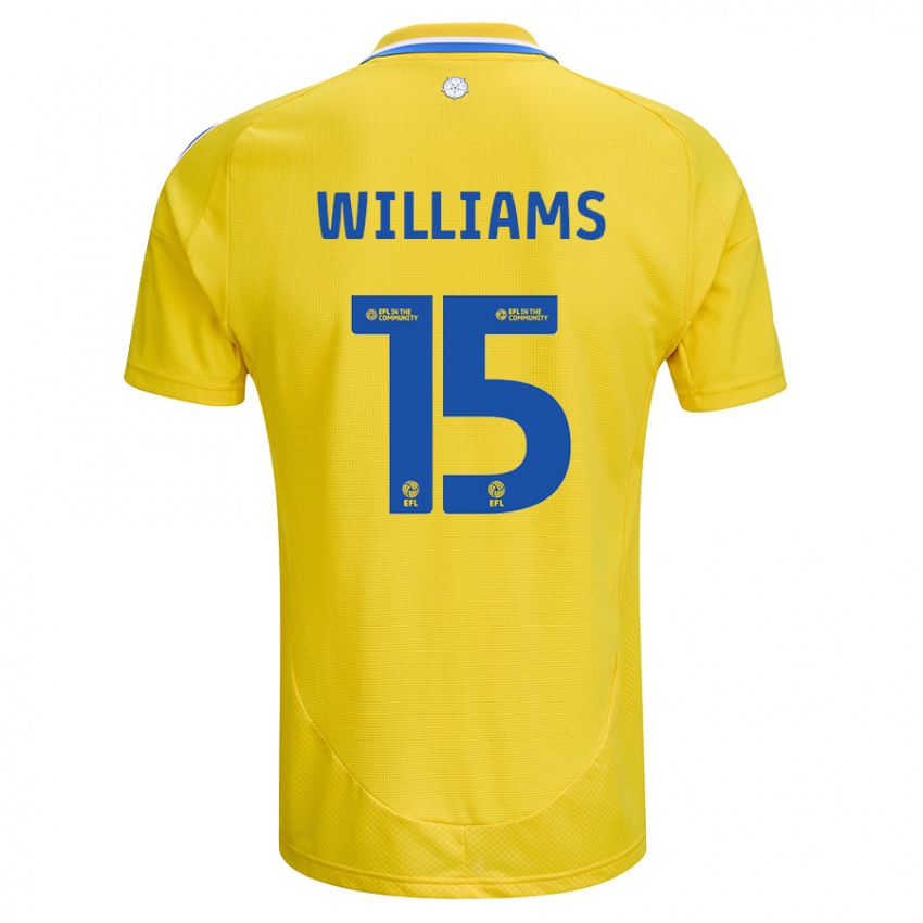 Férfi Paige Williams #15 Sárga Kék Idegenbeli Jersey 2024/25 Mez Póló Ing