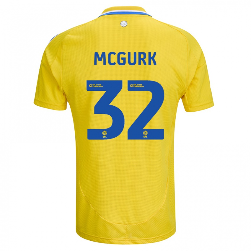 Férfi Sean Mcgurk #32 Sárga Kék Idegenbeli Jersey 2024/25 Mez Póló Ing