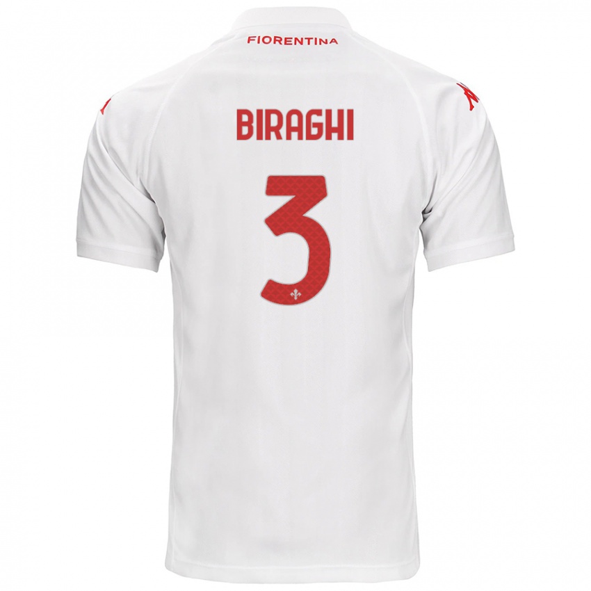 Férfi Cristiano Biraghi #3 Fehér Idegenbeli Jersey 2024/25 Mez Póló Ing